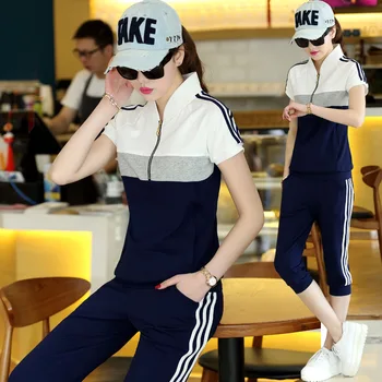 2019 Summer Dress Women's Wear Leisure Sports Suit Short Sleeve Female Seven Points Pants Sportswear Garden Clothing
2019 Summer Dress Women's Wear Leisure Sports Suit Short Sleeve Female Seven Points Pants Sportswear Garden Clothing