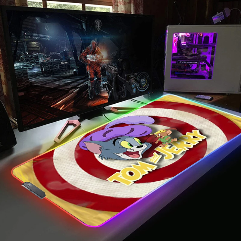 Cat and Mouse Anime RGB Mouse Pad Pc Gaming Accessories Mousepad Backlit Mat Computer Desk Mause Ped LED Light Keyboards Rug 
Cat and Mouse Anime RGB Mouse Pad Pc Gaming Accessories Mousepad Backlit Mat Computer Desk Mause Ped LED Light Keyboards Rug