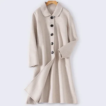Winter Coats Female Solid Long 100% Wool Jacket Women Elegant Single-breasted Cashmere Double-Sided Jacket Woolen Outwear W1143
Winter Coats Female Solid Long 100% Wool Jacket Women Elegant Single-breasted Cashmere Double-Sided Jacket Woolen Outwear W1143
