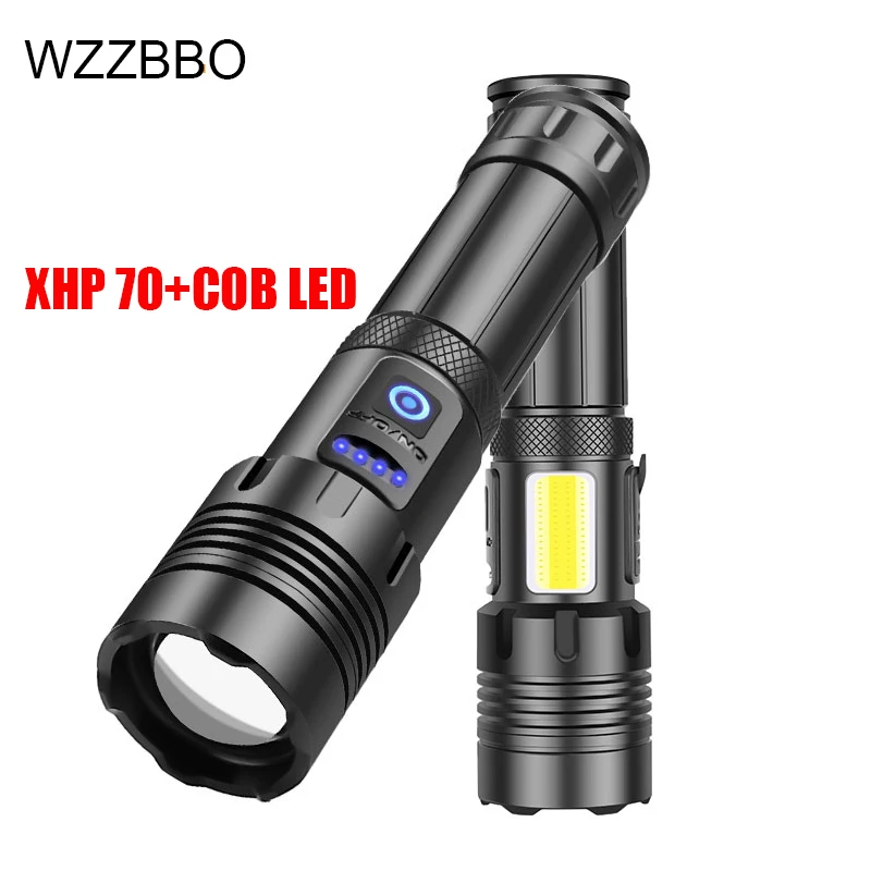 Powerful LED Flashlight With XHP 70 LED Torch hunting lamp tactical flashlight rechargeable lantern 18650 26650 battery
Powerful LED Flashlight With XHP 70 LED Torch hunting lamp tactical flashlight rechargeable lantern 18650 26650 battery