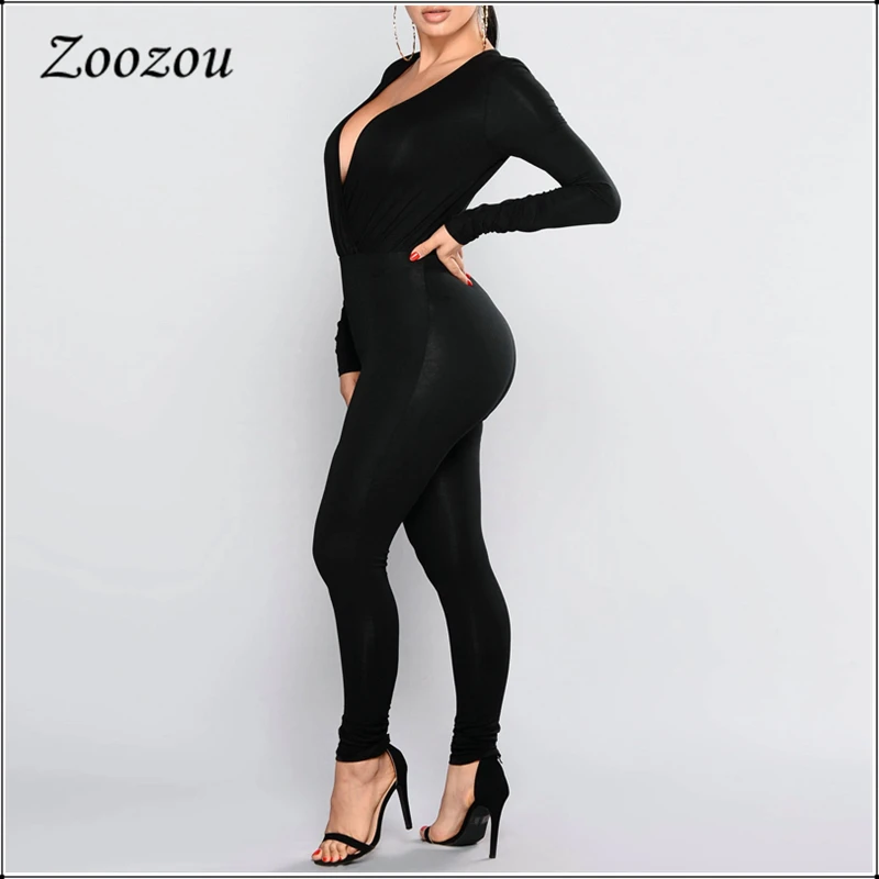 Black Sexy Deep V Neck Skinny Leg Jumpsuits Plus Size 4XL Long Sleeve Elastic Slim Rompers 2020 Women Bodycon Jumpsuits Custom
Black Sexy Deep V Neck Skinny Leg Jumpsuits Plus Size 4XL Long Sleeve Elastic Slim Rompers 2020 Women Bodycon Jumpsuits Custom