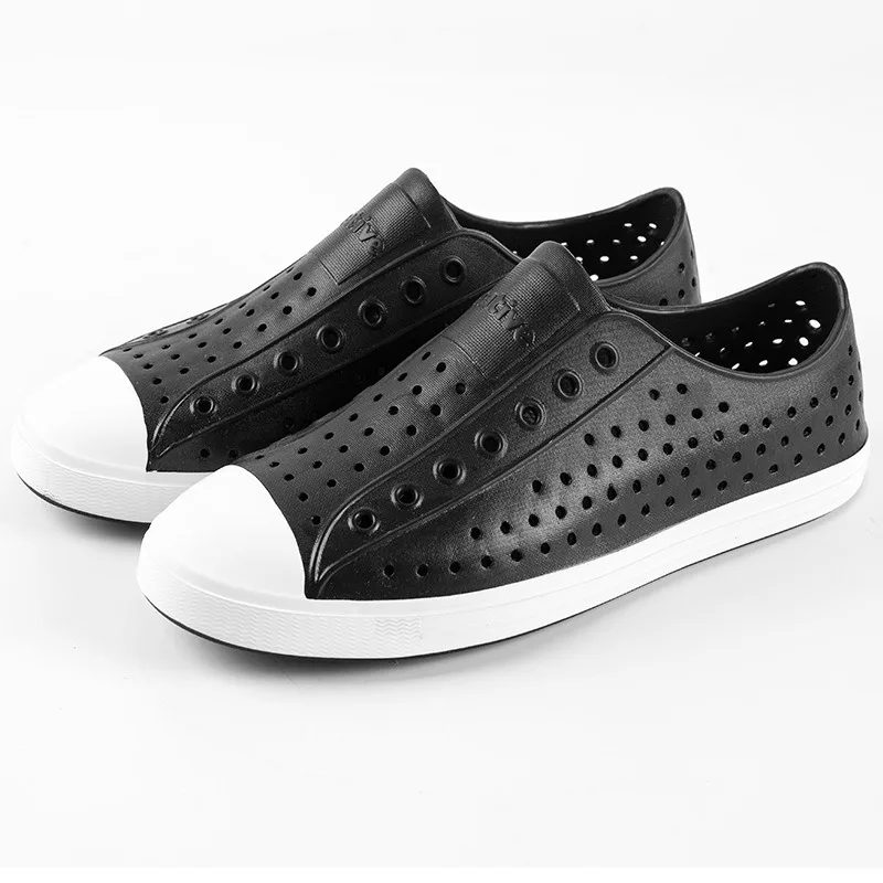 native flat slip on with woven leather straps