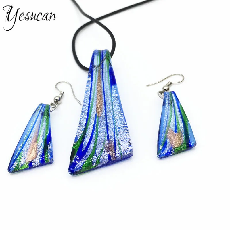 Yesucan Twisted Lampwork Glass Irregular Glass Pendant Charm Necklace&Dangle Drop Earrings Bijoux Gift Statement Party Jewelry
Yesucan Twisted Lampwork Glass Irregular Glass Pendant Charm Necklace&Dangle Drop Earrings Bijoux Gift Statement Party Jewelry