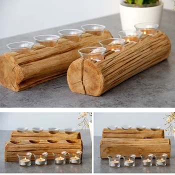 4 Holes European Rustic Wedding Decoration Wooden Candlesticks Tea Light Glass Candle Holders for Christmas Party Birthday Decor
4 Holes European Rustic Wedding Decoration Wooden Candlesticks Tea Light Glass Candle Holders for Christmas Party Birthday Decor