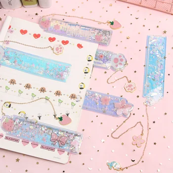 15cm*3.8cm Creative Cartoon Oil Sand Ruler PVC Drawing Ruler Cute Girl Stationery Scale Student Pendant Bookmark Quicksand Ruler
15cm*3.8cm Creative Cartoon Oil Sand Ruler PVC Drawing Ruler Cute Girl Stationery Scale Student Pendant Bookmark Quicksand Ruler
