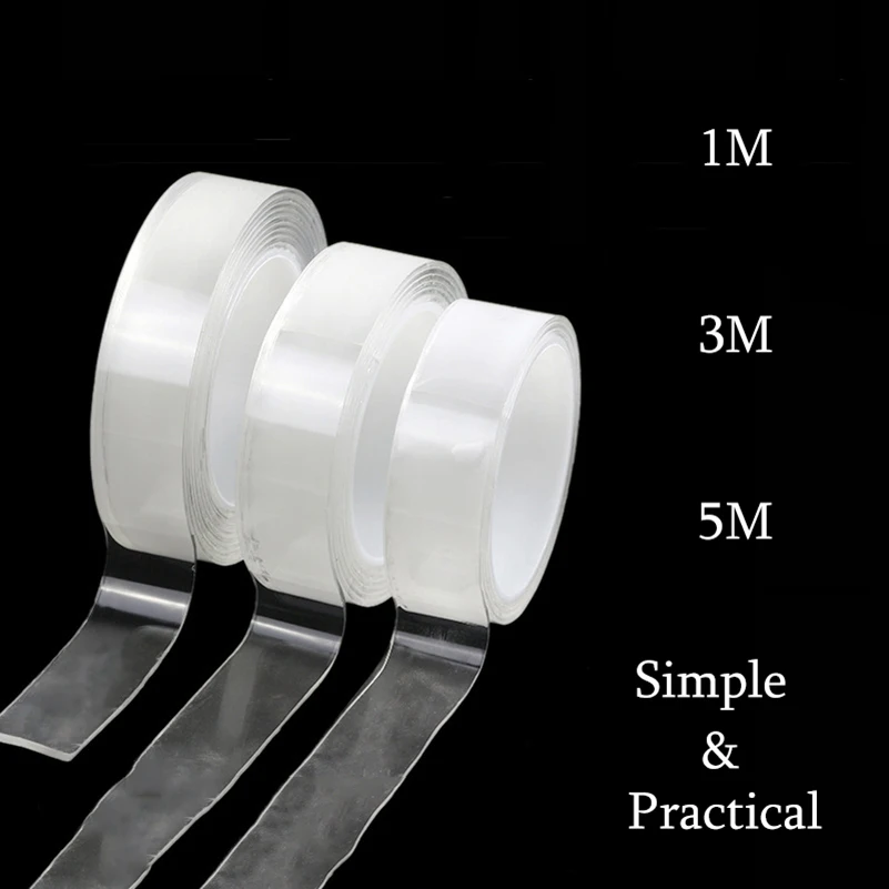 1M/3M/5M Reusable Double-Sided Nano Tape Transparent No Trace Washable Adhesive Tape Simple Practical Removable Sticker Adhesive
1M/3M/5M Reusable Double-Sided Nano Tape Transparent No Trace Washable Adhesive Tape Simple Practical Removable Sticker Adhesive