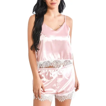 Pajamas Set Two Piece Lace Sling Bra Sling Shorts For Female 
Pajamas Set Two Piece Lace Sling Bra Sling Shorts For Female