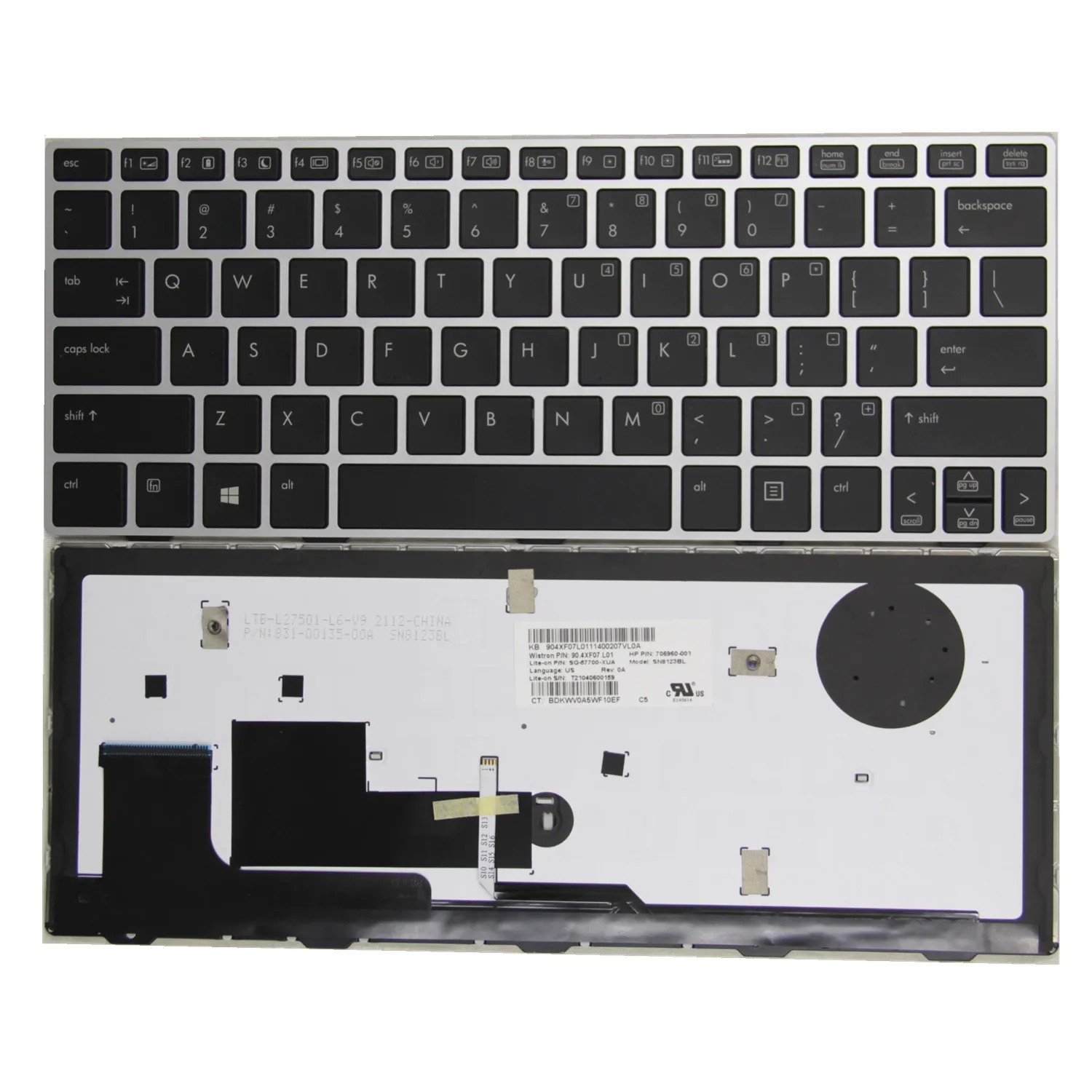 

Оригинальная 100% новая английская клавиатура для ноутбука HP EliteBook поверните 810 G1 810 G2 810 G3 с серебристой рамкой и подсветкой 706960-001