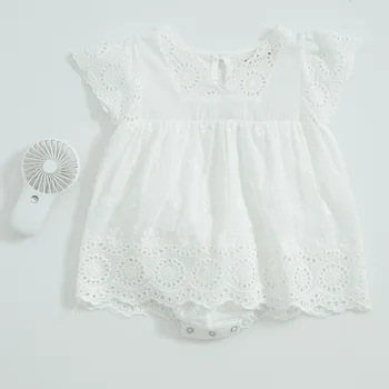 2020 Spring Summer Baby Girl Clothes Cotton Solid White short Sleeve Jumpsuits Ropa Bebe Embroidered Romper Dress
2020 Spring Summer Baby Girl Clothes Cotton Solid White short Sleeve Jumpsuits Ropa Bebe Embroidered Romper Dress