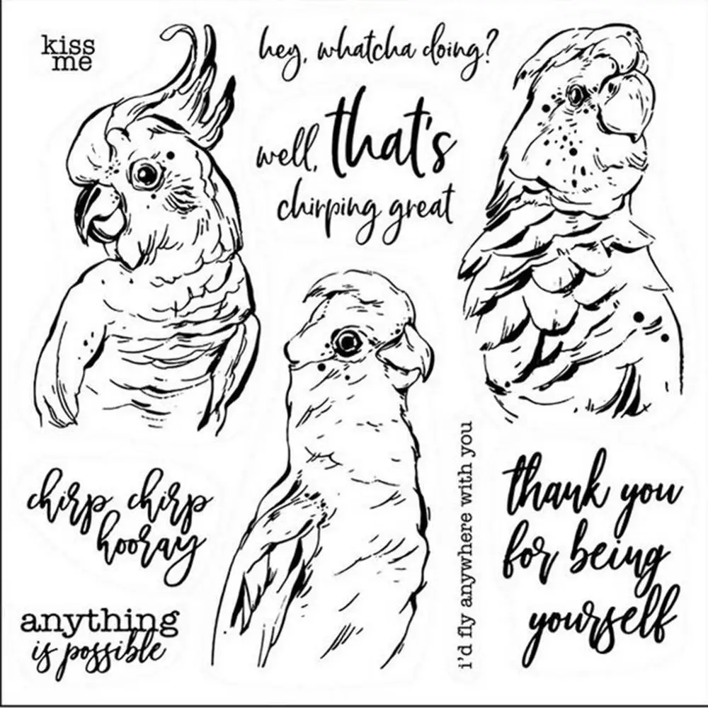 Parrot Clear Stamps for Birthday card background decor stamp set For Scrapbooking Album Sheets Decor Clear Stamps For card Craft
Parrot Clear Stamps for Birthday card background decor stamp set For Scrapbooking Album Sheets Decor Clear Stamps For card Craft