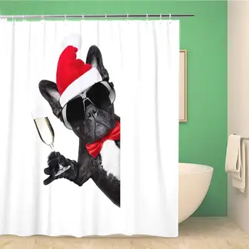 Bathroom Shower Curtain Santa Claus French Bulldog Dog Toasting Xmas Cheers Champagne 72x78 inches Waterproof Bath Curtain Set
Bathroom Shower Curtain Santa Claus French Bulldog Dog Toasting Xmas Cheers Champagne 72x78 inches Waterproof Bath Curtain Set
