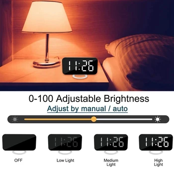 Digital Alarm Clock,6 Inch Large Led Display With Dual Usb Charger Ports Auto Dimmer Mode Easy Snooze Function, Modern Mirror De 
Digital Alarm Clock,6 Inch Large Led Display With Dual Usb Charger Ports Auto Dimmer Mode Easy Snooze Function, Modern Mirror De
