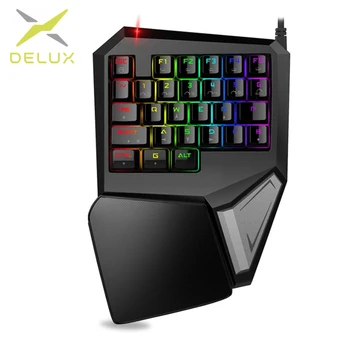 Delux T9 Plus Keyboard 29 Keys Mechanical Gaming Keyboard Mini One Hand Game USB Wired Gamer Keypad RGB LED Backlit Blue Switch
Delux T9 Plus Keyboard 29 Keys Mechanical Gaming Keyboard Mini One Hand Game USB Wired Gamer Keypad RGB LED Backlit Blue Switch