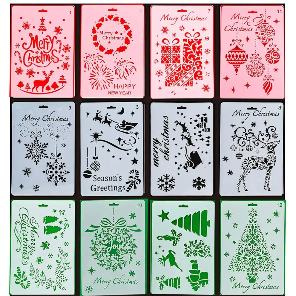 Early Learning Christmas Stencil Template Reusable Plastic Craft Painting Stencils Christmas Tree Snowflake Snowman Santa Claus
Early Learning Christmas Stencil Template Reusable Plastic Craft Painting Stencils Christmas Tree Snowflake Snowman Santa Claus