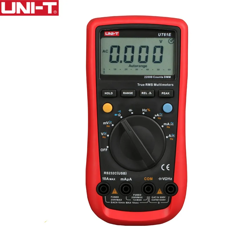 UNI-T UT61E High Reliability Digital Multimeter Meter PC Connect AC DC Voltage Relative Mode 22000 Counts Data Hold
UNI-T UT61E High Reliability Digital Multimeter Meter PC Connect AC DC Voltage Relative Mode 22000 Counts Data Hold