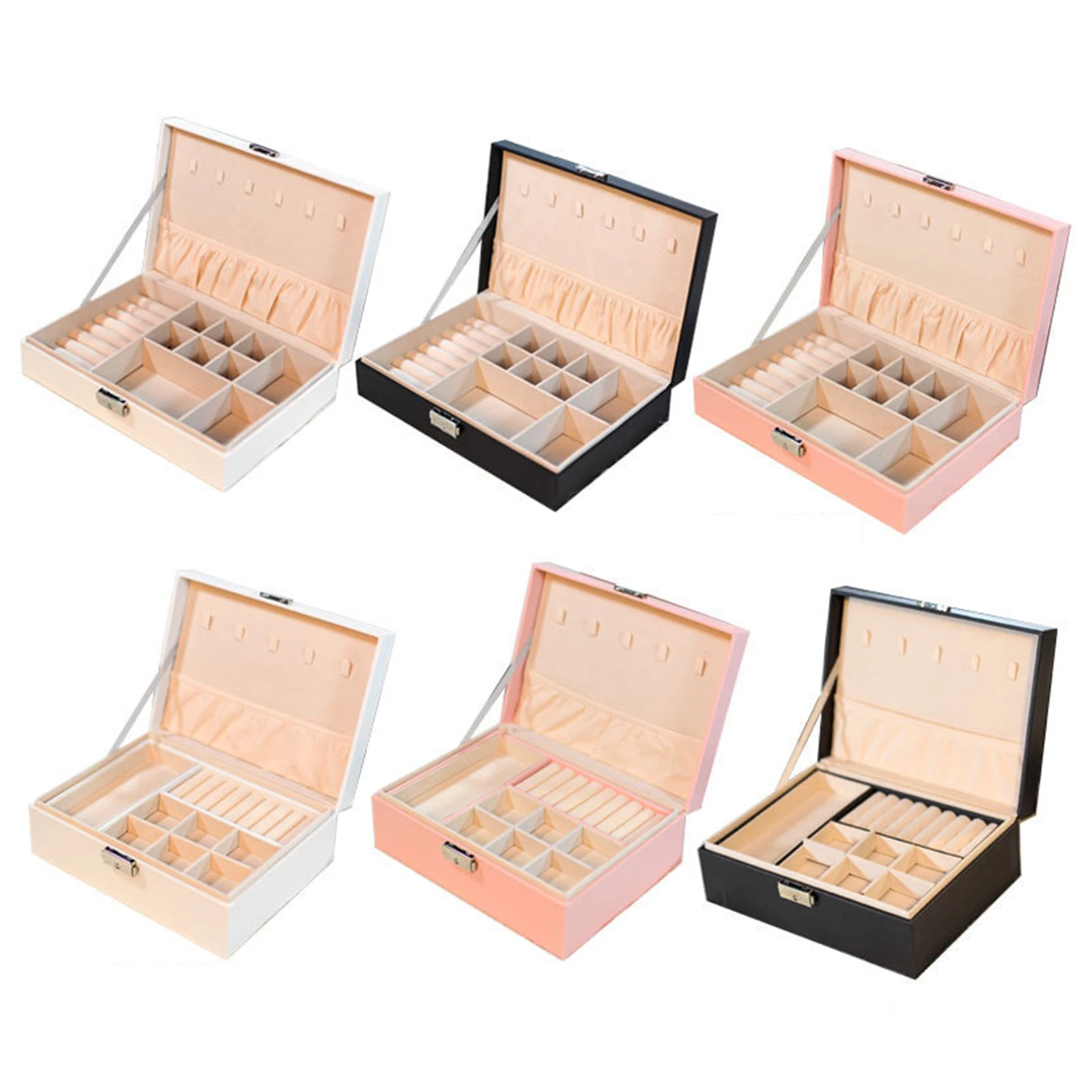 New Double-Layer Leather Jewellery Box Ear Stud Earrings Ornament Storage Box Multi-Function Large Jewelry Box
New Double-Layer Leather Jewellery Box Ear Stud Earrings Ornament Storage Box Multi-Function Large Jewelry Box