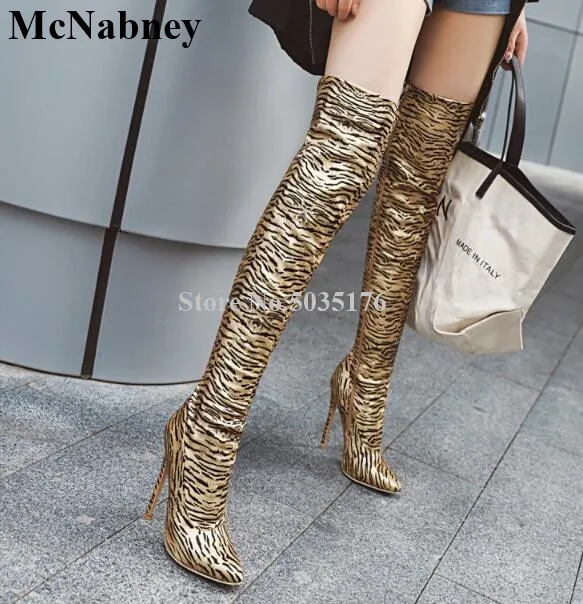 McNabney Women Long Boots Sexy Leopard Side Zipper Stiletto Heel Pointed Toe Over The Knee Ladies Boots Fashion Women Shoes
McNabney Women Long Boots Sexy Leopard Side Zipper Stiletto Heel Pointed Toe Over The Knee Ladies Boots Fashion Women Shoes