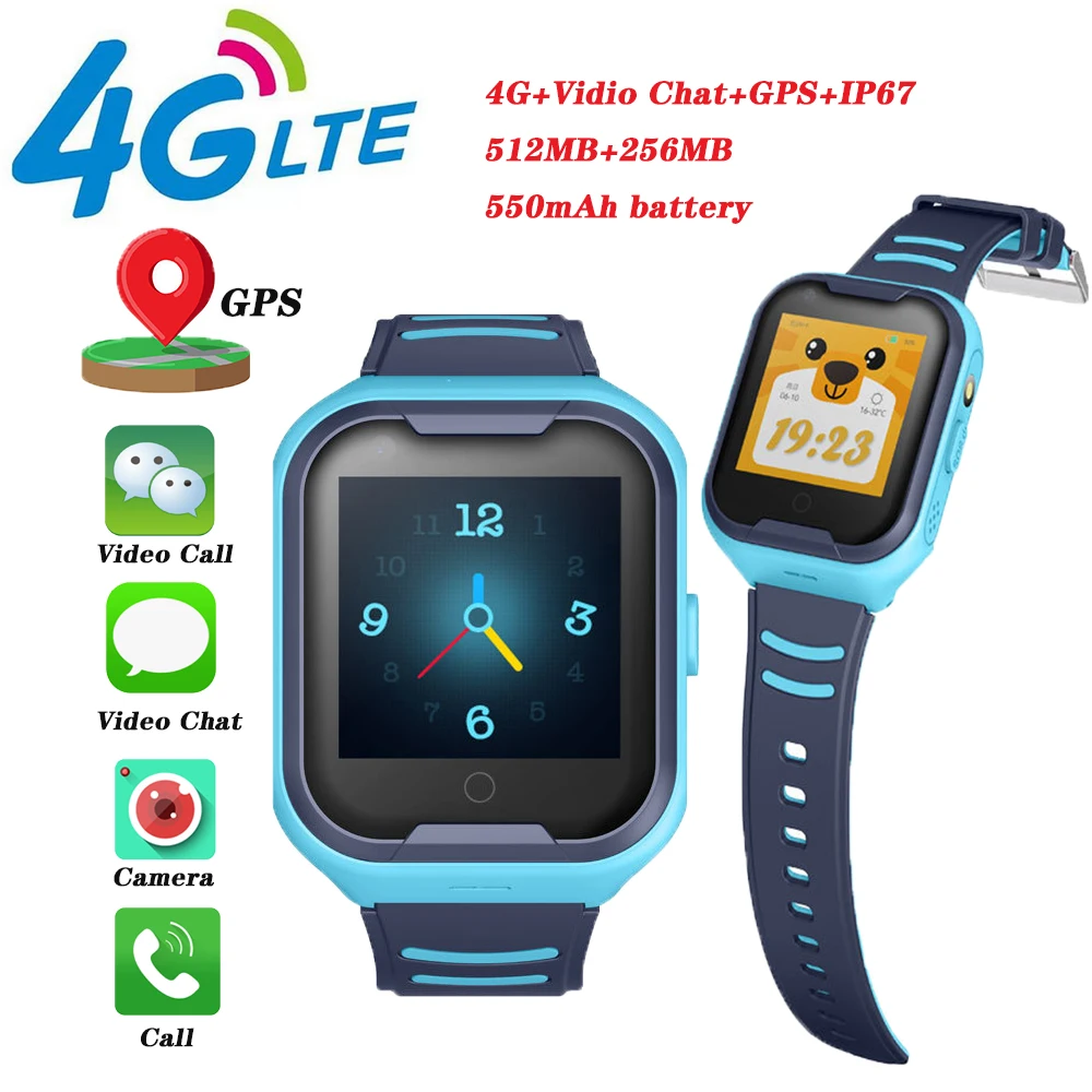 

4G Network A36E Smart Watch Kids Wifi GPS SOS Video call IP67 waterproof Alarm Clock Camera Baby Watch Kids Phone Watch