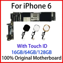 Carte mère 100% originale débloquée pour iphone 6, avec/sans Touch ID, avec puces complètes et icloud libre=