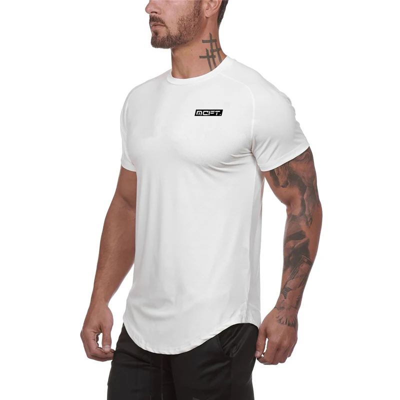 

New Brand Clothing Mens Gyms t shirt Fitness Bodybuilding Slim Fit Mesh Tshirt Men Short Sleeve workout male Tees Tops