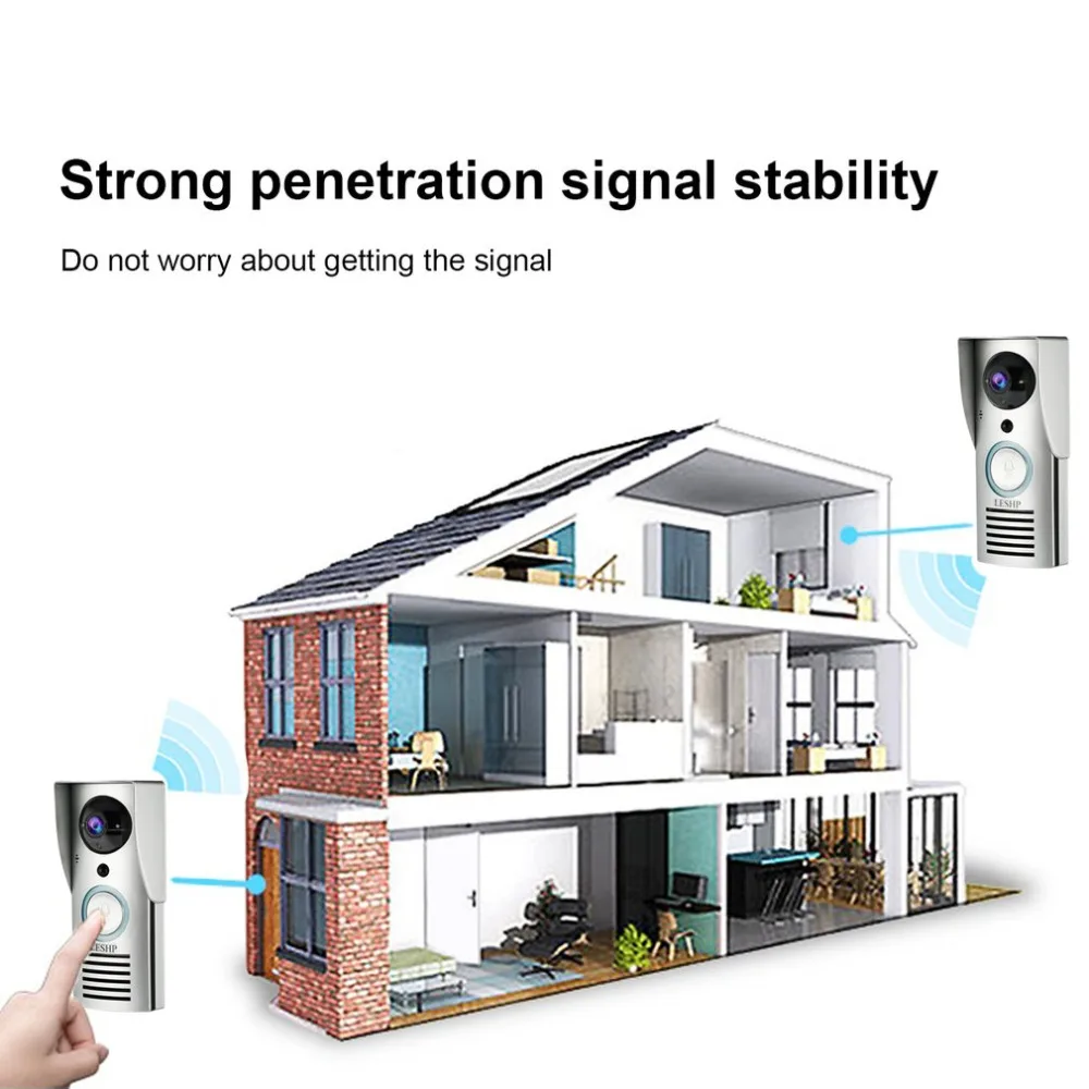 Smart 2.4G Wifi Doorbell HD 1080 x 720P Camera Smart Guard & APP Live-view Infrared Night Vision 180 Degree Wide Angle
Smart 2.4G Wifi Doorbell HD 1080 x 720P Camera Smart Guard & APP Live-view Infrared Night Vision 180 Degree Wide Angle