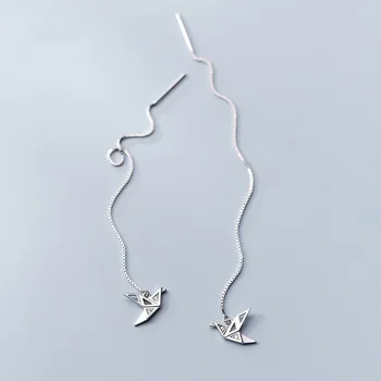 925 Sterling Silver Paper Crane Pendant Drop Dangle Earrings for Women Long Ear Chain Line Femme Fashion Minimalist Jewelry Gift
925 Sterling Silver Paper Crane Pendant Drop Dangle Earrings for Women Long Ear Chain Line Femme Fashion Minimalist Jewelry Gift
