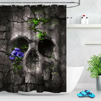 Abstract Skull Stone Wall Flowers Bathroom Fabric Shower Curtain Set
Abstract Skull Stone Wall Flowers Bathroom Fabric Shower Curtain Set