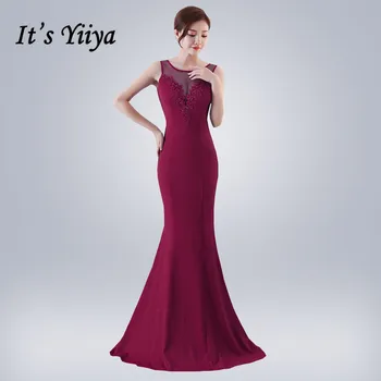 O-Neck Evening Gown It's Yiiya DX300 Sleeveless Mermaid Plus Size Dress Woman Party Illusion Floor-Length Robe De Soiree 
O-Neck Evening Gown It's Yiiya DX300 Sleeveless Mermaid Plus Size Dress Woman Party Illusion Floor-Length Robe De Soiree