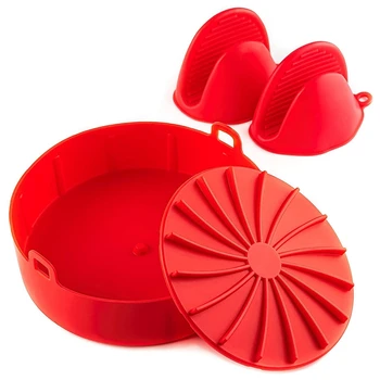 2-In-1 Air Fryer Silicone Pot 2 Mini Oven Mitts Removable Base for Use As Baking Mold,Air Fryer Accessories
2-In-1 Air Fryer Silicone Pot 2 Mini Oven Mitts Removable Base for Use As Baking Mold,Air Fryer Accessories