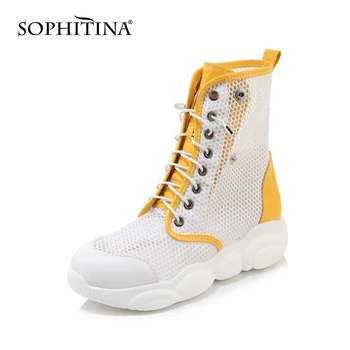 SOPHITINA Summer Boots for Women 2020 Fashion New Breathable Mesh Ankle Boot Lace up Thick Platform Low Heel Dress Shoes PO682
SOPHITINA Summer Boots for Women 2020 Fashion New Breathable Mesh Ankle Boot Lace up Thick Platform Low Heel Dress Shoes PO682
