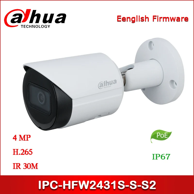 Dahua IP camera IPC-HFW2431S-S-S2 4MP WDR IR Bullet Network Camera support POE Upgraded version of IPC-HFW1431S
Dahua IP camera IPC-HFW2431S-S-S2 4MP WDR IR Bullet Network Camera support POE Upgraded version of IPC-HFW1431S