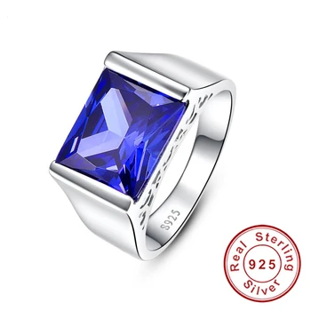 

Top Quality Elegant 925 Sterling Silver Engagement Rings emerald AAA Tanzanite CZ Sapphire Stones Rings for Woman Fine Jewelry