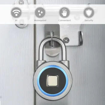 Portable Waterproof Fingerprint Padlock Smart APP BT Door Lock Keyless Smart Keyless Lock Keyless Padlock Keyless Lock