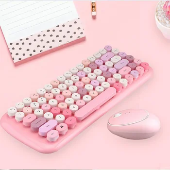 NEW Bluetooth Wireless Keyboard Mouse Kit Steampunk 2.4G Wireless Mouse 1600DPI Position Retro Colorful 84 Round Keys Keyboard
NEW Bluetooth Wireless Keyboard Mouse Kit Steampunk 2.4G Wireless Mouse 1600DPI Position Retro Colorful 84 Round Keys Keyboard