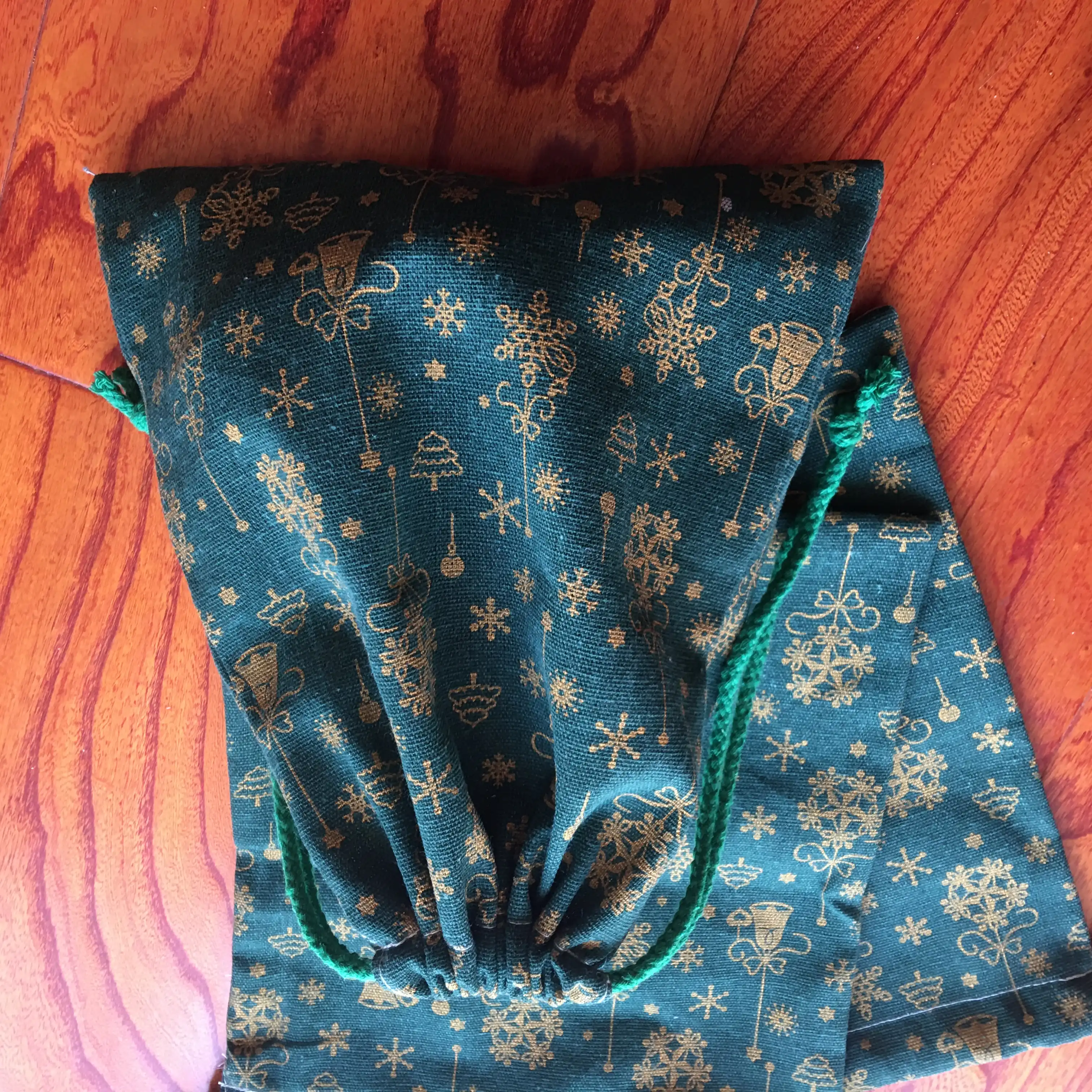 1pc cotton linen drawstring pouch multi-purpose bag golden