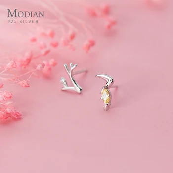 Modian Real 925 Sterling Silver Lovely Plant Branches Animal Woodpecker Asymmetry Stud Earring for Women Fine Jewelry Kids Gift
Modian Real 925 Sterling Silver Lovely Plant Branches Animal Woodpecker Asymmetry Stud Earring for Women Fine Jewelry Kids Gift