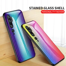 

For Xiaomi 10 11Pro 10Lite 6X 8SE 9Pro Case Carbon fiber glass shell for MI Play Note10 Pro CC9E Original Tempered Glass Coque