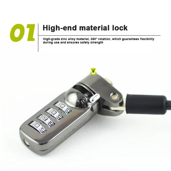 Notebook Laptop Combination Lock Security Cable 4 Digit Password Protections Anti Theft Device DQ-Drop
Notebook Laptop Combination Lock Security Cable 4 Digit Password Protections Anti Theft Device DQ-Drop