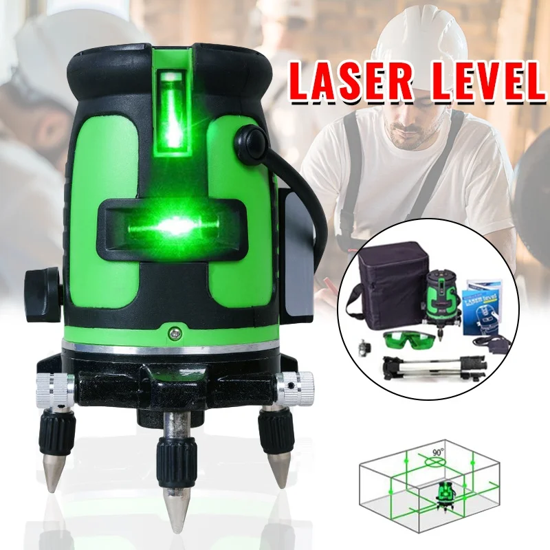 New Laser Level 5 Lines 6 Points Vertical & Horizontal Rotary Laser Level Self Leveling Measuring Tools Device for Construction
New Laser Level 5 Lines 6 Points Vertical & Horizontal Rotary Laser Level Self Leveling Measuring Tools Device for Construction