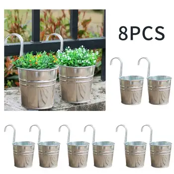 8pcs Iron Bucket Planter Rustproof Multipurpose Fence Home Decor Universal For Railing Balcony Silver Garden Hanging Flower Pot
8pcs Iron Bucket Planter Rustproof Multipurpose Fence Home Decor Universal For Railing Balcony Silver Garden Hanging Flower Pot