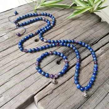 8mm Natural Stone Beads,Amethyst,Lapis,Handmade Rose,JapaMala Sets,Spiritual Jewelry,Meditation,Inspirational,108 Mala Beads 
8mm Natural Stone Beads,Amethyst,Lapis,Handmade Rose,JapaMala Sets,Spiritual Jewelry,Meditation,Inspirational,108 Mala Beads