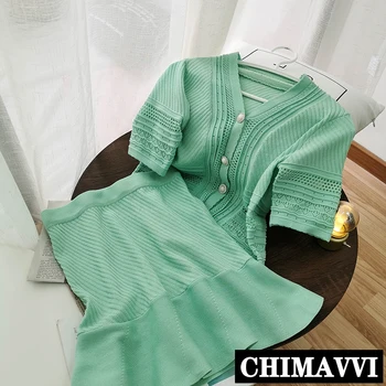 Korean 2020 Summer New Single-Breasted Simple Short Sleeve Sweater Candy-Colored High-Waist Skirt Female Two-Piece Skirt Set
Korean 2020 Summer New Single-Breasted Simple Short Sleeve Sweater Candy-Colored High-Waist Skirt Female Two-Piece Skirt Set