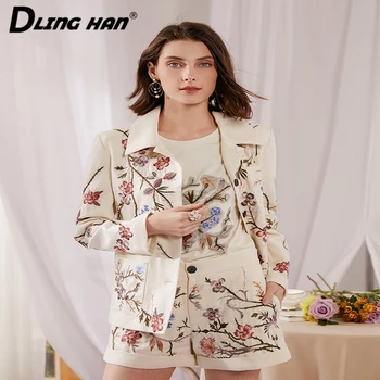 LINGHAN Fashion Embroidery Jackets Elegant Floral Long Sleeve Turn-down Collar Cotton Outwear Designer Spring Summer New 
LINGHAN Fashion Embroidery Jackets Elegant Floral Long Sleeve Turn-down Collar Cotton Outwear Designer Spring Summer New