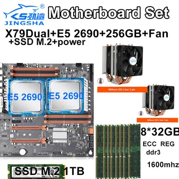JINGSHA X79 Dual CPU motherboard set with 2 × Xeon E5 2690 and 8× 32GB=256GB 1600MHz DDR3 ECC REG and cpu fan and ssd m.2
JINGSHA X79 Dual CPU motherboard set with 2 × Xeon E5 2690 and 8× 32GB=256GB 1600MHz DDR3 ECC REG and cpu fan and ssd m.2
