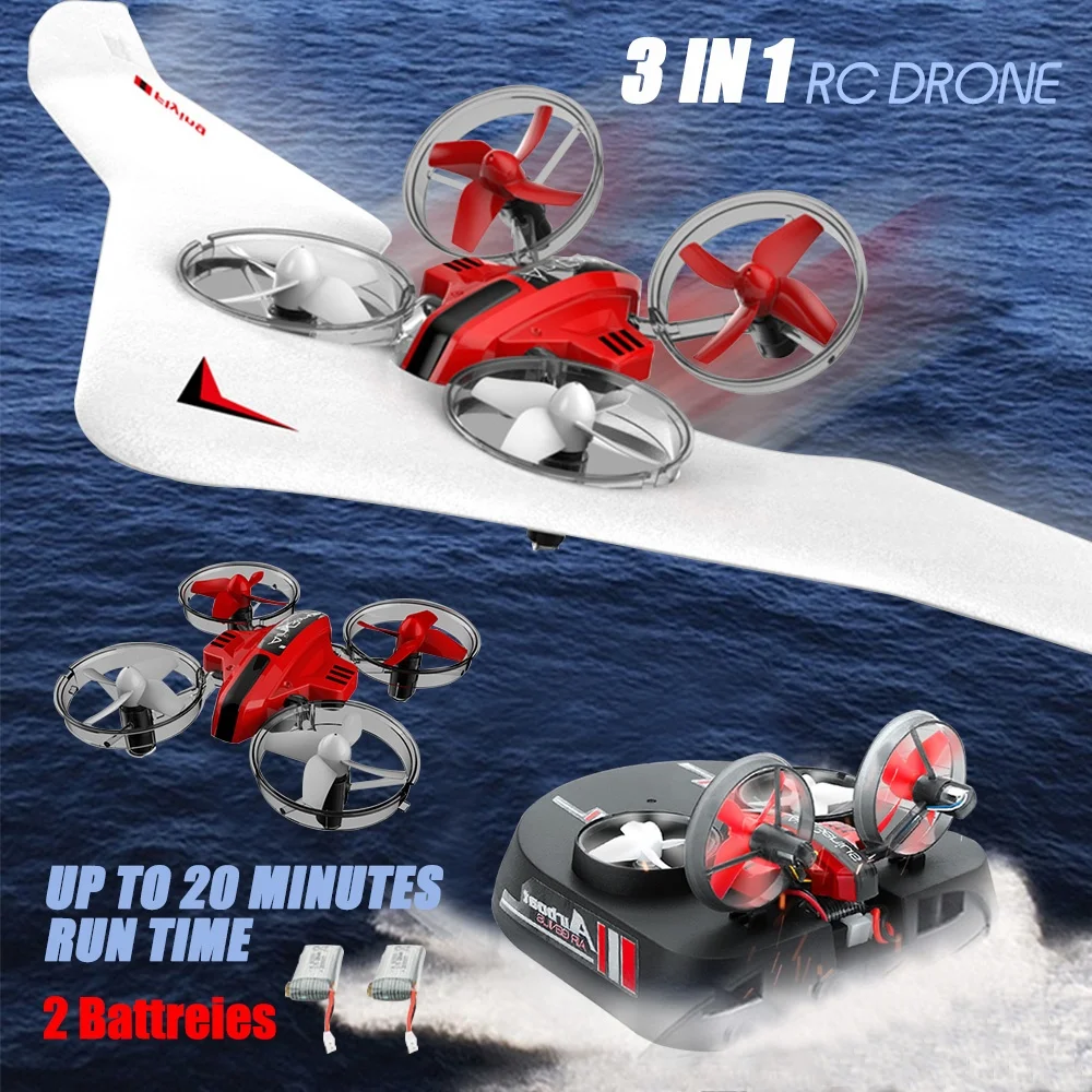3 IN 1 Drone Rc Glider 2.4GHz Remote Control Quadcopter for boys and Kids With 2 Rechargeable Batteries
3 IN 1 Drone Rc Glider 2.4GHz Remote Control Quadcopter for boys and Kids With 2 Rechargeable Batteries
