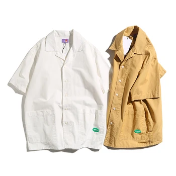 Men Streetwear Hip Hop Loose Fashion Casual Short Sleeve Shirts Male Japan Korea Style Plaid Cargo Shirts 
Men Streetwear Hip Hop Loose Fashion Casual Short Sleeve Shirts Male Japan Korea Style Plaid Cargo Shirts