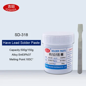 Low Temperature No-Clean SMT Lead-Bearing LED Solder Paste BGA Solder Flux With Scraping Tin Knife Sn63Pb37 500g/150g
Low Temperature No-Clean SMT Lead-Bearing LED Solder Paste BGA Solder Flux With Scraping Tin Knife Sn63Pb37 500g/150g