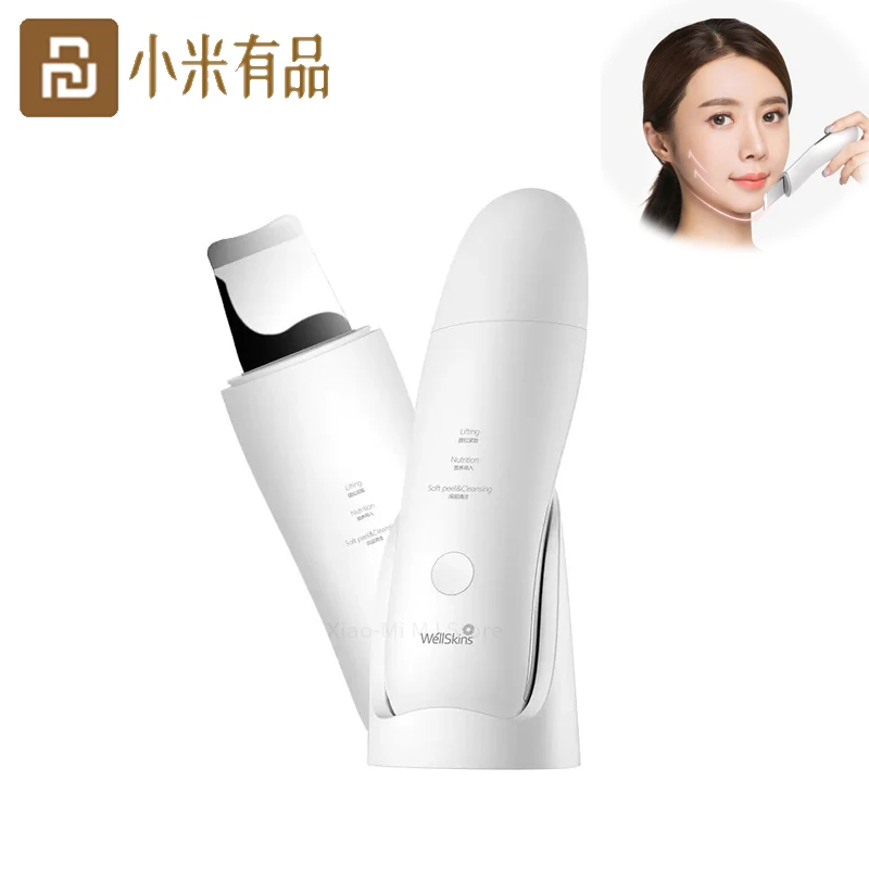 Xiaomi Youpin WéllSkins ultrasonic facial scrubber deep cleansing Face exfoliating skin care smart chip Beauty Instrument Device |
