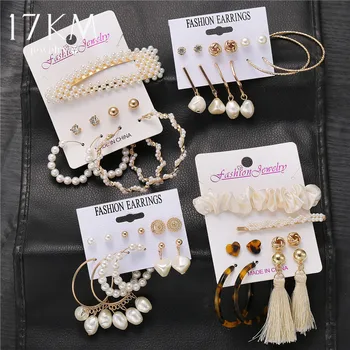 17KM New Vintage Jewelry Set For Women Girl Bohemian Hair Clips & Pins 2020 Simulated Pearl Earrings Gold Jewellery Brincos
17KM New Vintage Jewelry Set For Women Girl Bohemian Hair Clips & Pins 2020 Simulated Pearl Earrings Gold Jewellery Brincos
