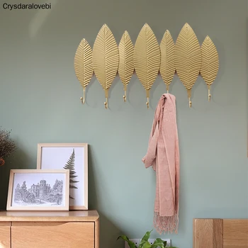 Nordic hook creative wrought iron coat hooks Golden leaf key hook Porch shelf door decoration No drilling coat hook
Nordic hook creative wrought iron coat hooks Golden leaf key hook Porch shelf door decoration No drilling coat hook